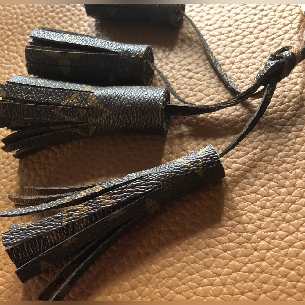 Designer Inspired Leather Tassel Keychain - Picture 5 of 5